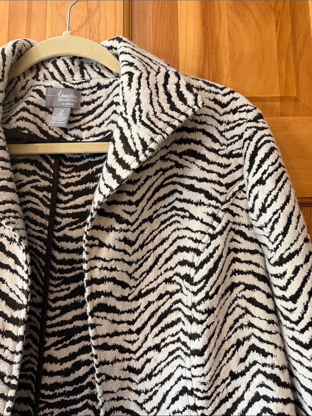 Chico's Black and White Zebra-Print Jacket - Chico’s size 2